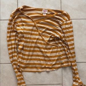 yellow striped shirt